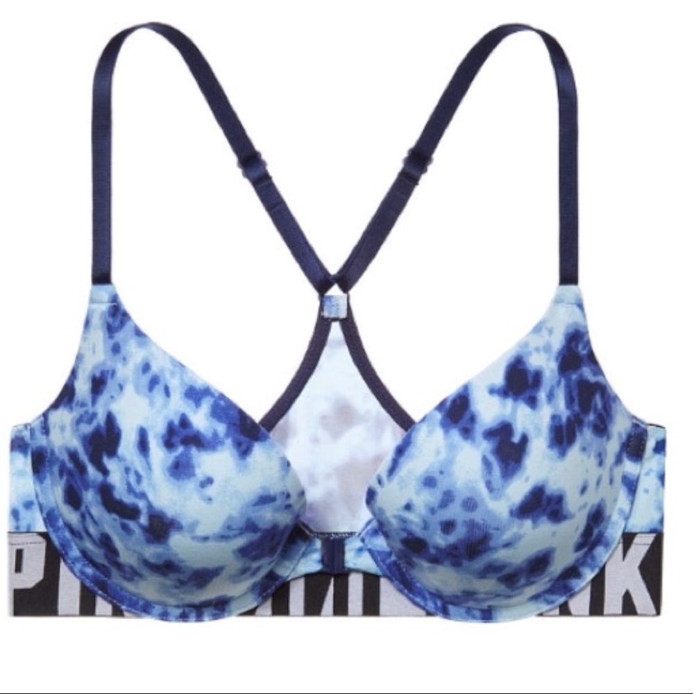 Victoria’s Secret Pink Bra Panty Tie Dye Blue 36C